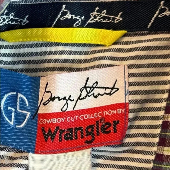 Wrangler George Strait Cowboy Cut Collection Plaid Button-up Purple Med See Note - Picture 10 of 10